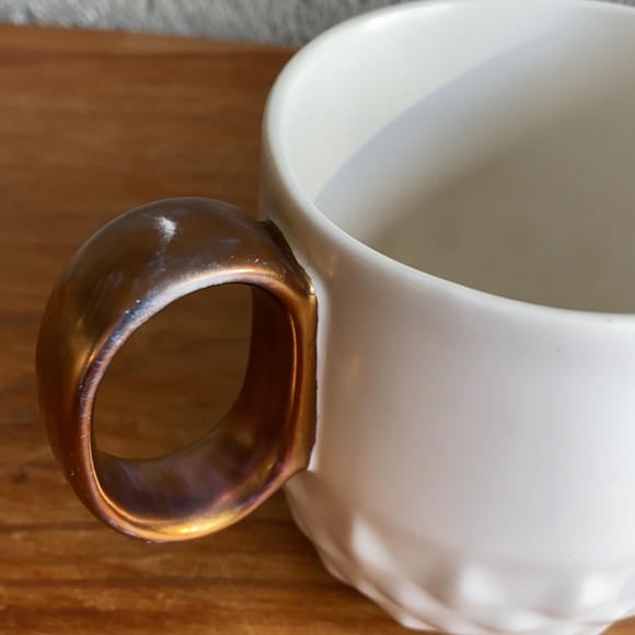 Starbucks Bundle of 2 White Ceramic Mugs with Copper Painted Handles - Picture 8 of 10
